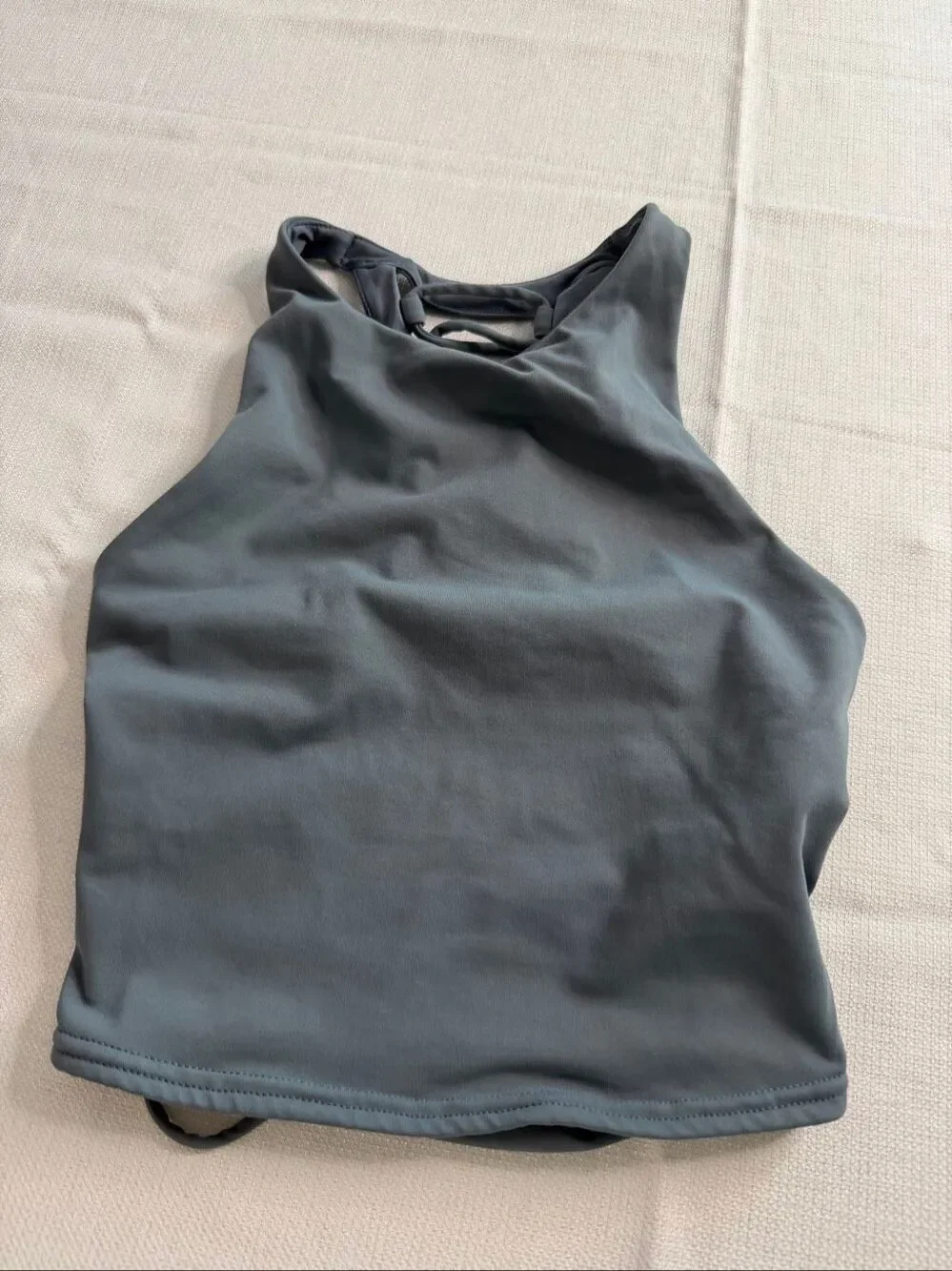 Alo Yoga Movement Sports Bra Crop Top Lace Up Corset Grey Size XS